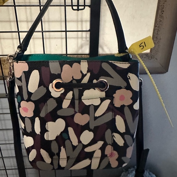 Kate Spade Eva Fete Black and Pink Floral Crossbody Bag - Picture 3 of 5